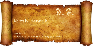 Wirth Henrik névjegykártya