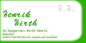 henrik wirth business card